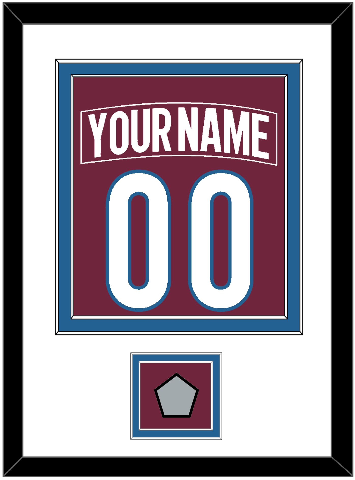 Colorado Nameplate & Number (Back) Combined, With Stanley Cup Finals Patch - Home Burgundy - Signature Tier 1
