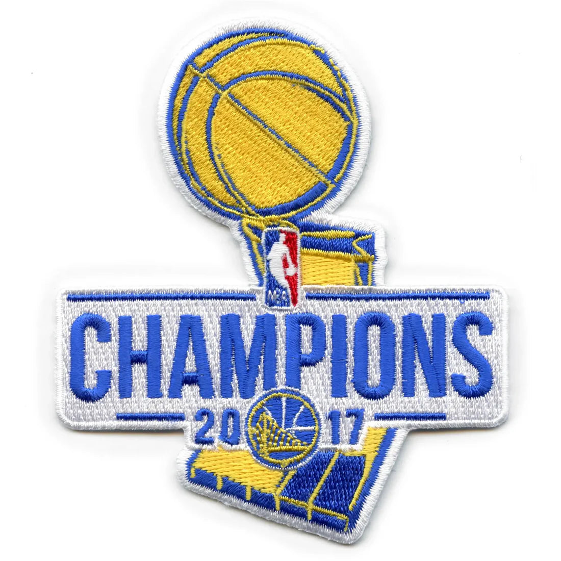 Golden State Name & Number With 4 Champions Patches - White Association - Premier Tier 3