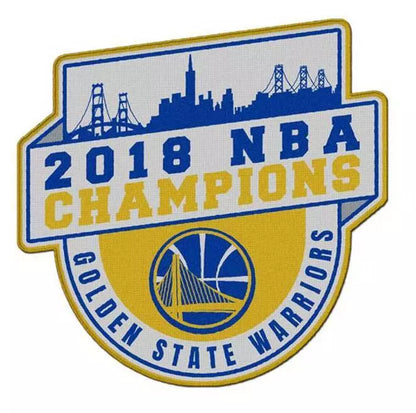 Golden State Name & Number With 4 Champions Patches - White Association - Premier Tier 3