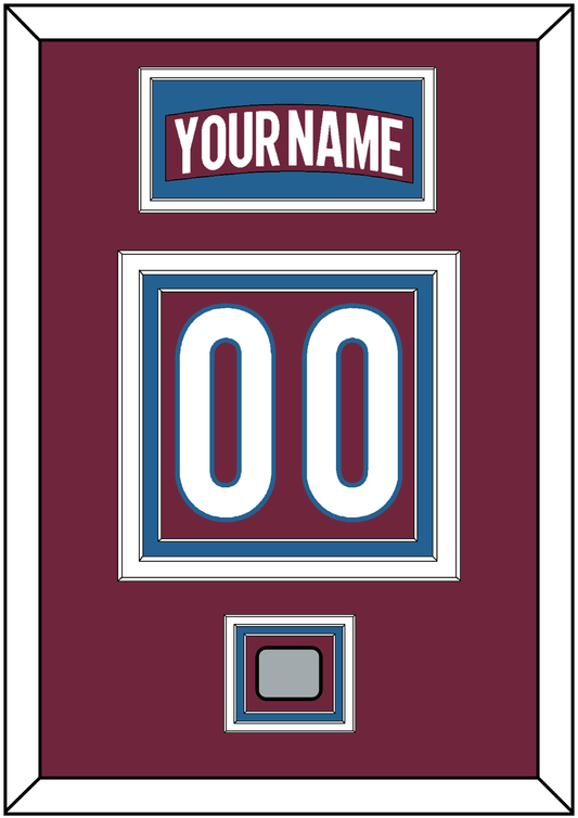 Colorado Nameplate & Number (Back) With Stanley Cup Champions Patch - Home Burgundy - Premier Tier 2