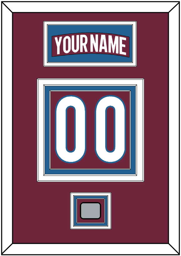 Colorado Nameplate & Number (Back) With Stanley Cup Champions Patch - Home Burgundy - Triple Mat 2