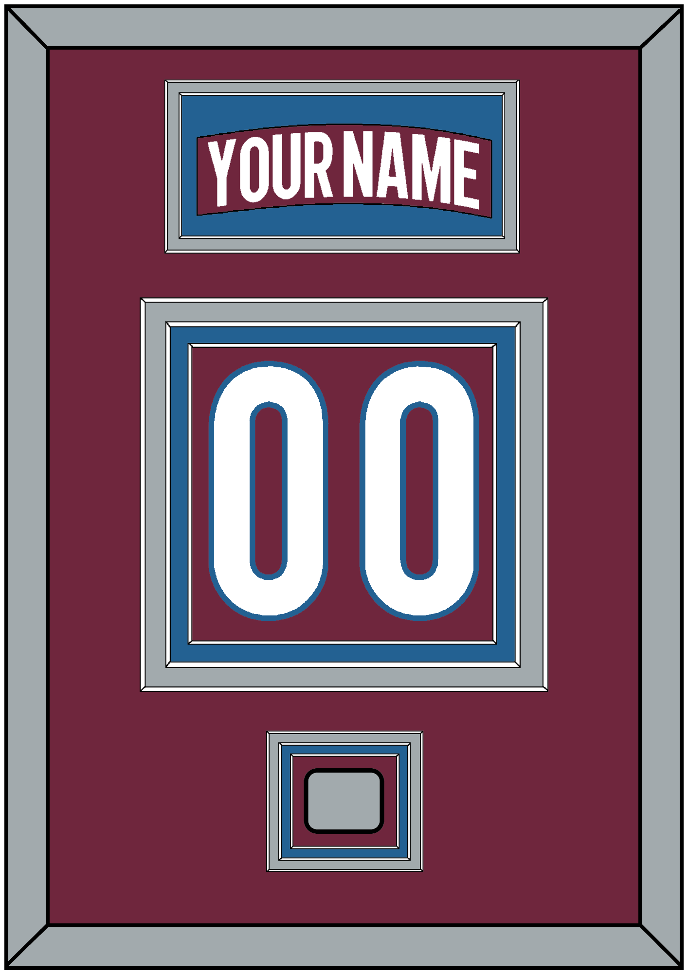 Colorado Nameplate & Number (Back) With Stanley Cup Finals Patch - Home Burgundy - Premier Tier 3