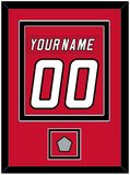 Carolina Nameplate & Number (Back) Combined, With Stanley Cup Champions Patch - Home Red (2000-2007) - Double Mat 2