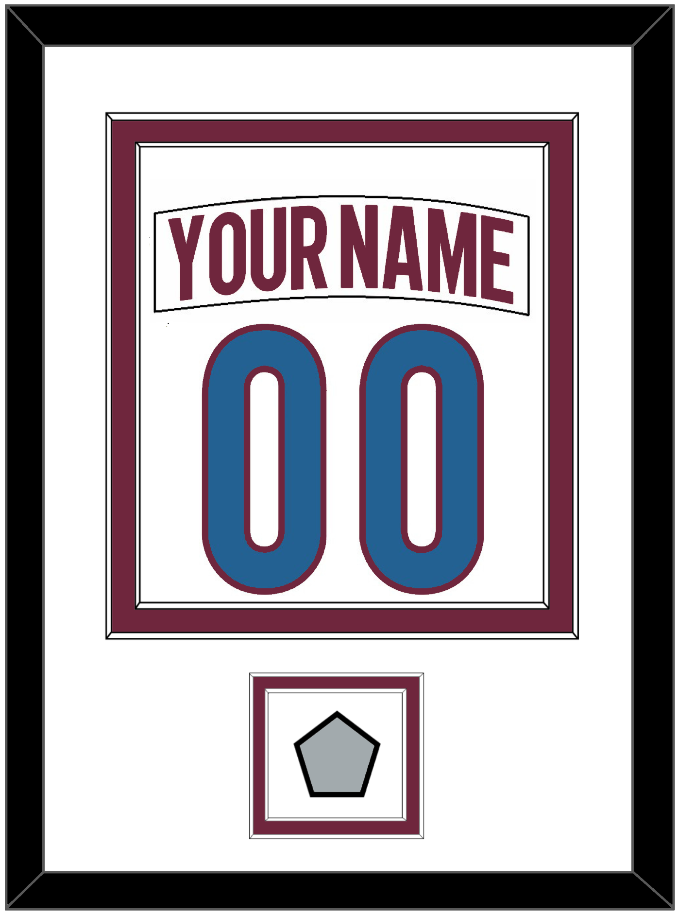 Colorado Nameplate & Number (Back) Combined, With Stanley Cup Finals Patch - Road White - Signature Tier 1