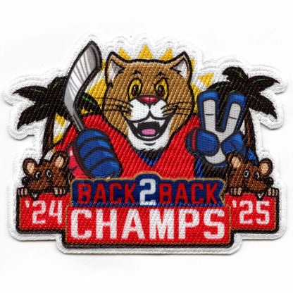 Florida Nameplate & Back To Back Stanley Cup Champions Patch - Road White - Premier Tier 3