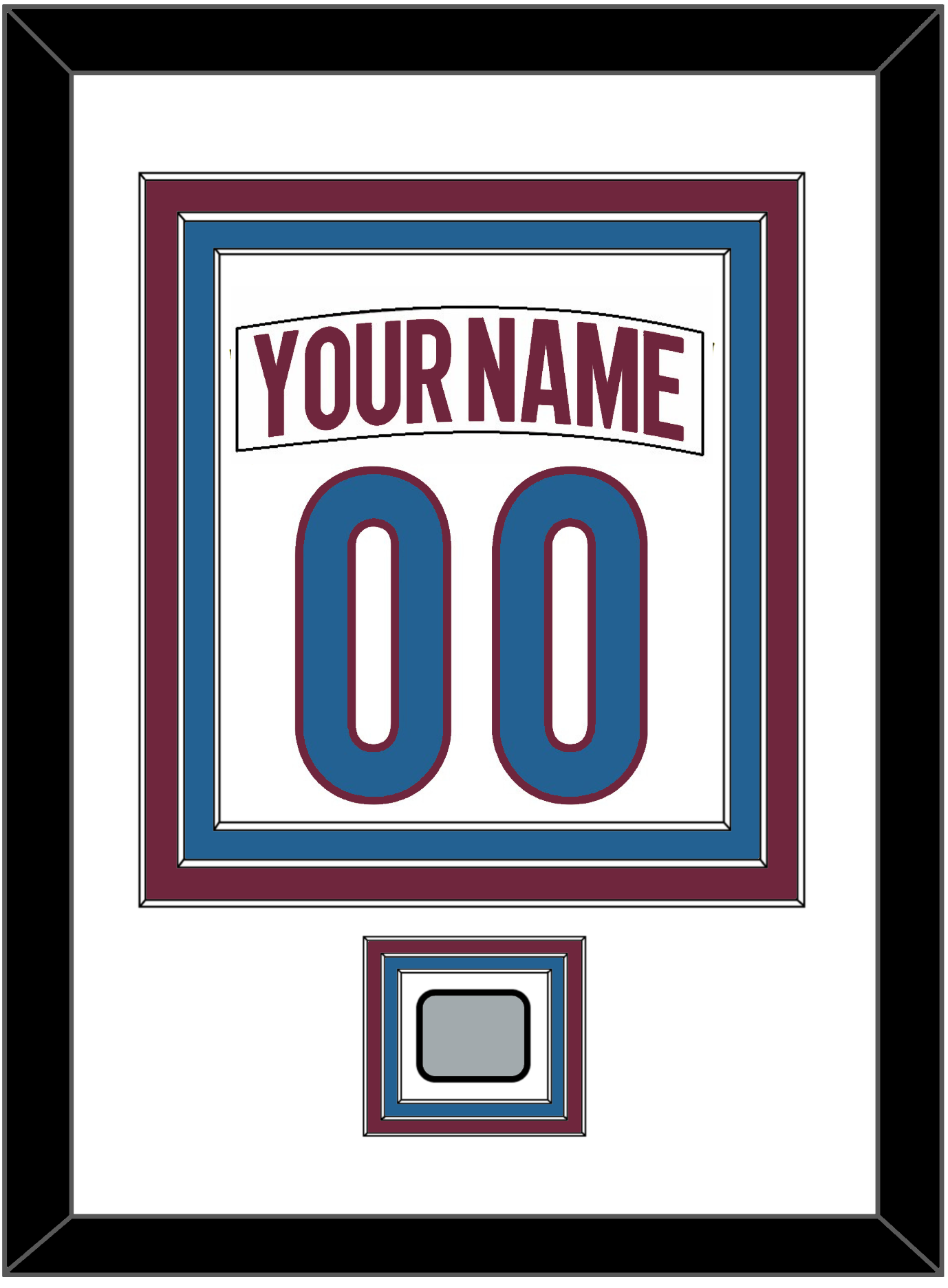 Colorado Nameplate & Number (Back) Combined, With Stanley Cup Champions Patch - Road White - Premier Tier 1
