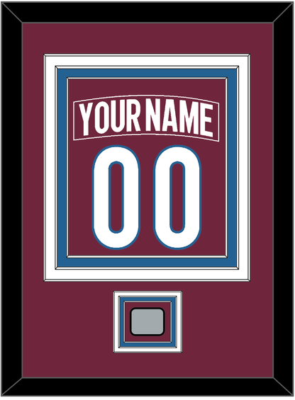 Colorado Nameplate & Number (Back) Combined, With Stanley Cup Champions Patch - Home Burgundy - Premier Tier 2