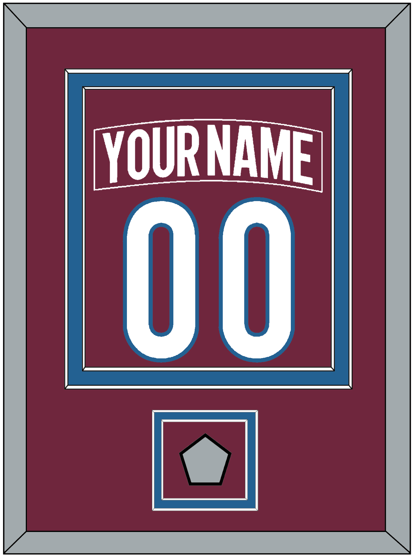 Colorado Nameplate & Number (Back) Combined, With Stanley Cup Finals Patch - Home Burgundy - Signature Tier 2