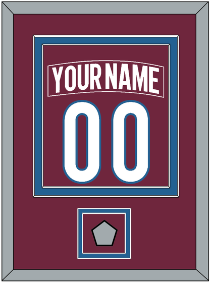 Colorado Nameplate & Number (Back) Combined, With Stanley Cup Finals Patch - Home Burgundy - Signature Tier 2