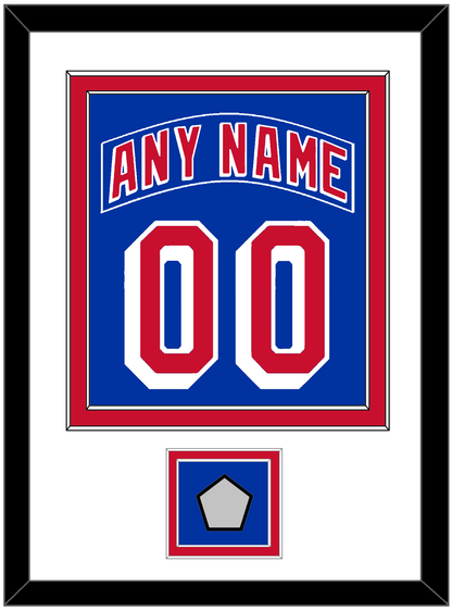 New York Nameplate & Number (Back) Combined, With 1994 Stanley Cup Finals Patch - Road Blue (1990-2004) - Signature Tier 1