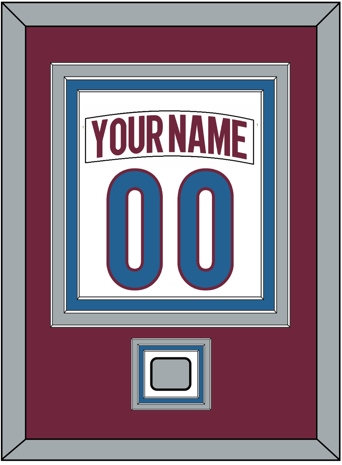 Colorado Nameplate & Number (Back) Combined, With Stanley Cup Finals Patch - Road White - Premier Tier 3