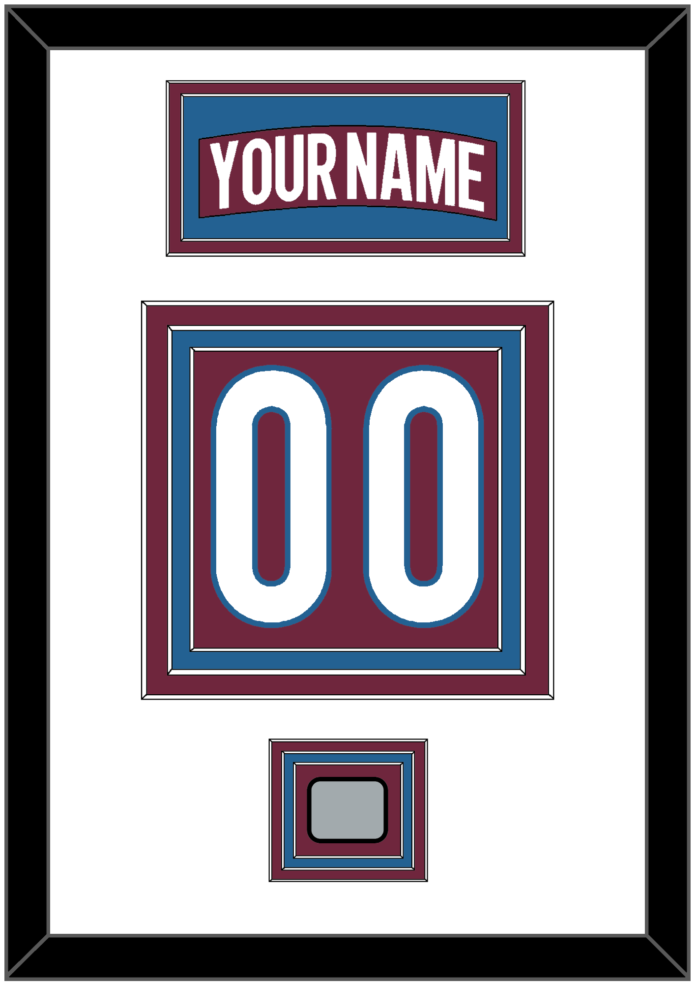 Colorado Nameplate & Number (Back) With Stanley Cup Champions Patch - Home Burgundy - Premier Tier 1