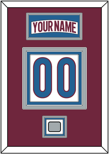 Colorado Nameplate & Number (Back) With Stanley Cup Finals Patch - Road White - Triple Mat 4