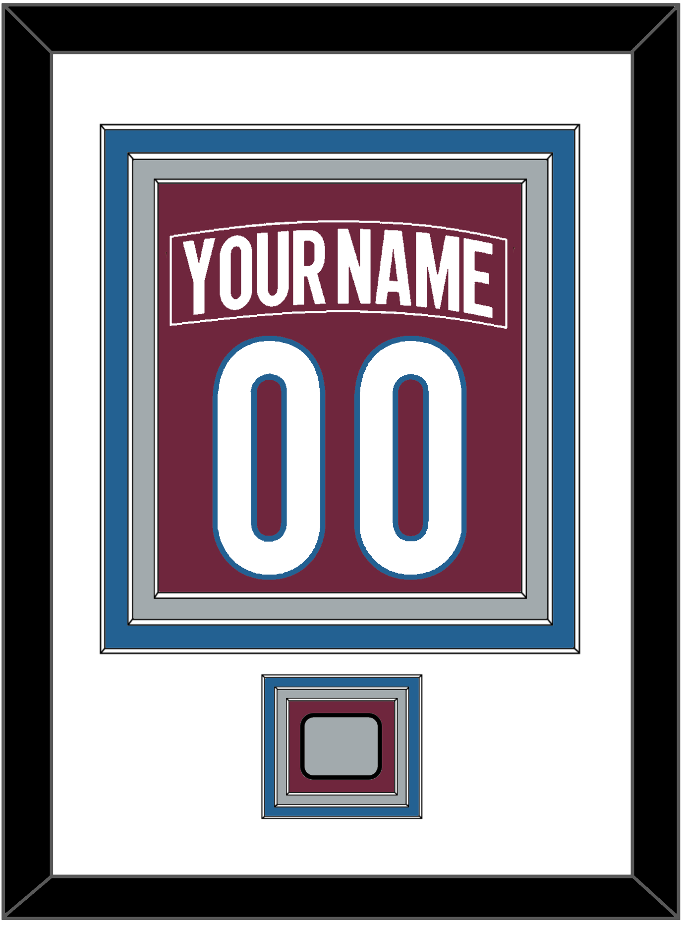 Colorado Nameplate & Number (Back) Combined, With Stanley Cup Champions Patch - Home Burgundy - Premier Tier 1