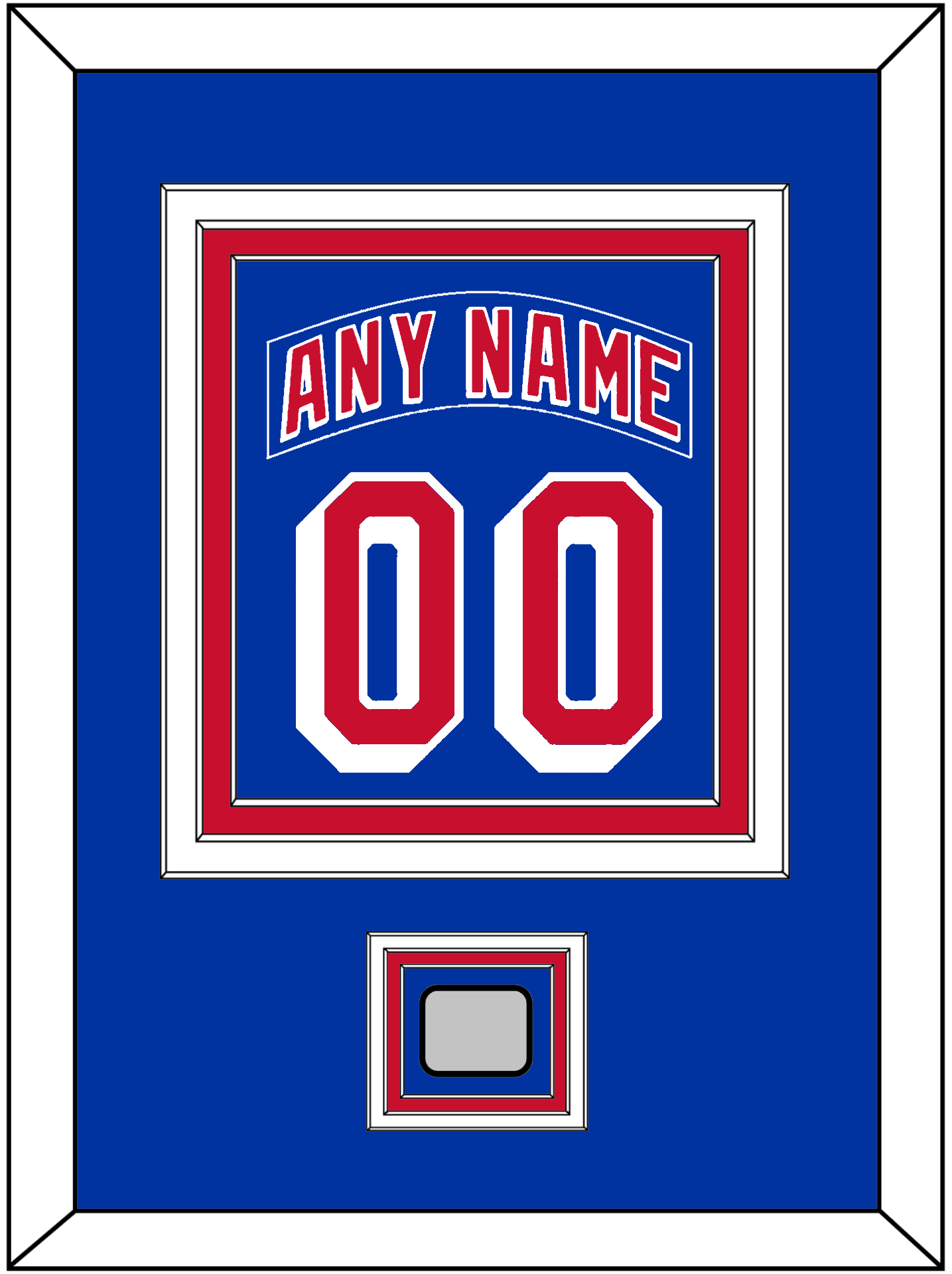 New York Nameplate & Number (Back) Combined, With 1994 Stanley Cup Finals Patch - Road Blue (1990-2004) - Premier Tier 2