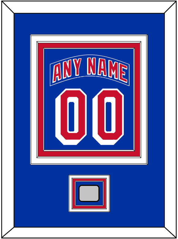 New York Nameplate & Number (Back) Combined, With 1994 Stanley Cup Finals Patch - Road Blue (1990-2004) - Triple Mat 2