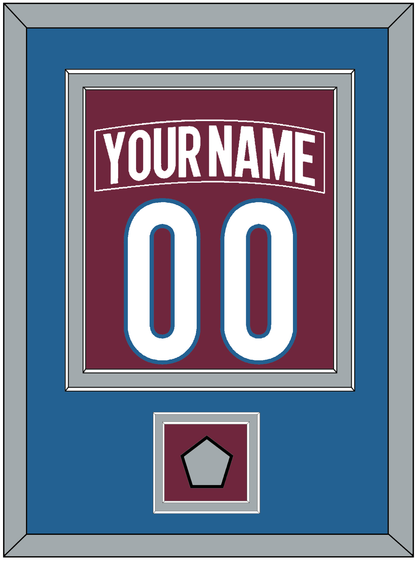 Colorado Nameplate & Number (Back) Combined, With Stanley Cup Finals Patch - Home Burgundy - Signature Tier 3