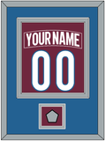 Colorado Nameplate & Number (Back) Combined, With Stanley Cup Finals Patch - Home Burgundy - Double Mat 3