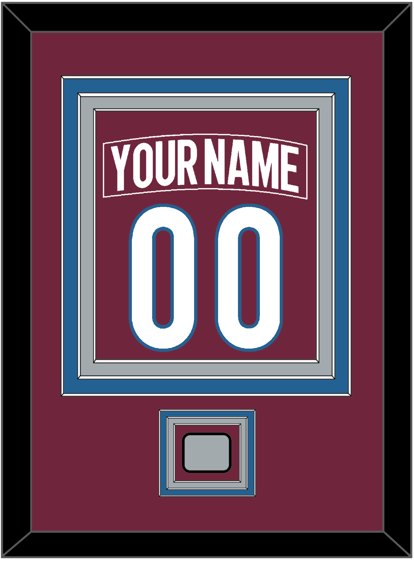 Colorado Nameplate & Number (Back) Combined, With Stanley Cup Champions Patch - Home Burgundy - Premier Tier 3