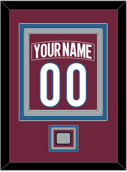 Colorado Nameplate & Number (Back) Combined, With Stanley Cup Champions Patch - Home Burgundy - Premier Tier 3