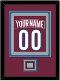 Colorado Nameplate & Number (Back) Combined, With Stanley Cup Champions Patch - Home Burgundy - Triple Mat 3