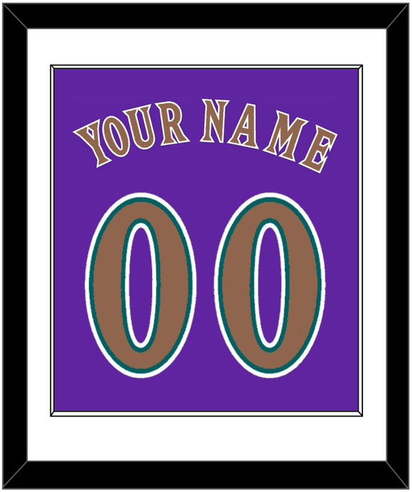 Arizona Name & Number - Alternate Purple (1998-2002) - Single Mat 1
