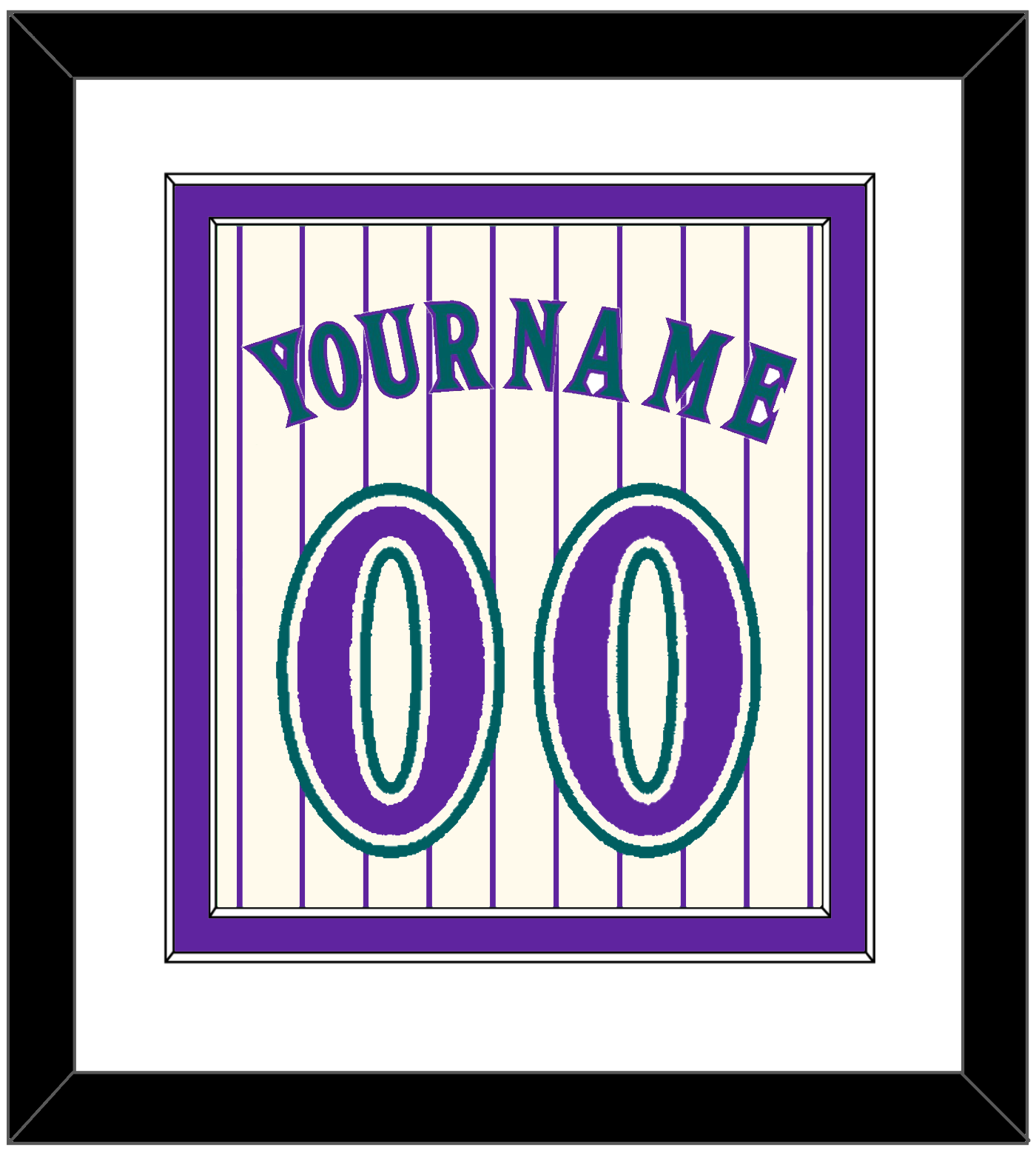 Arizona Name & Number - Home Off-White Pinstripes (2001-2006) - Signature Tier 1
