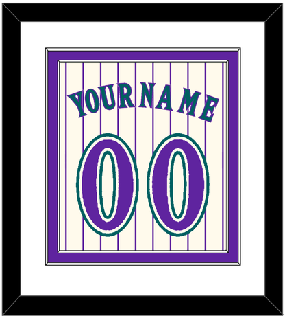 Arizona Name & Number - Home Off-White Pinstripes (2001-2006) - Signature Tier 1
