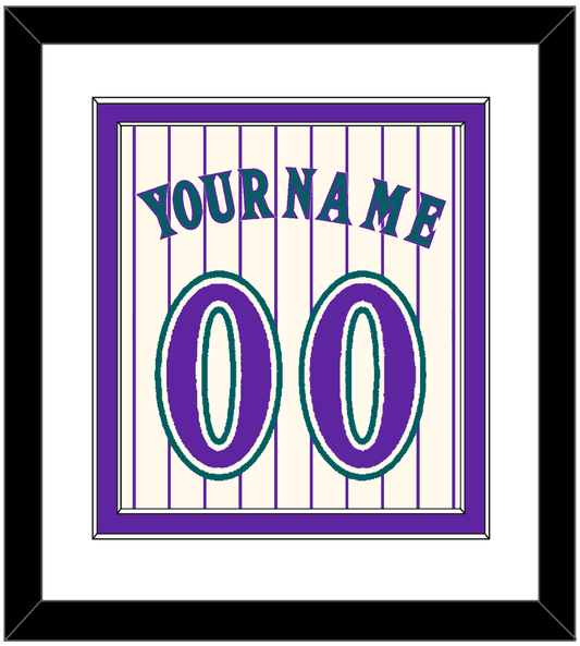 Arizona Name & Number - Home Off-White Pinstripes (2001-2006) - Signature Tier 1