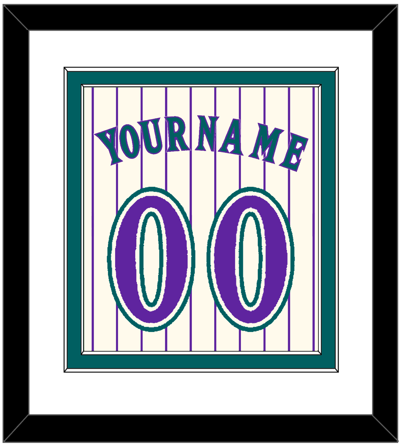 Arizona Name & Number - Home Off-White Pinstripes (2001-2006) - Signature Tier 2