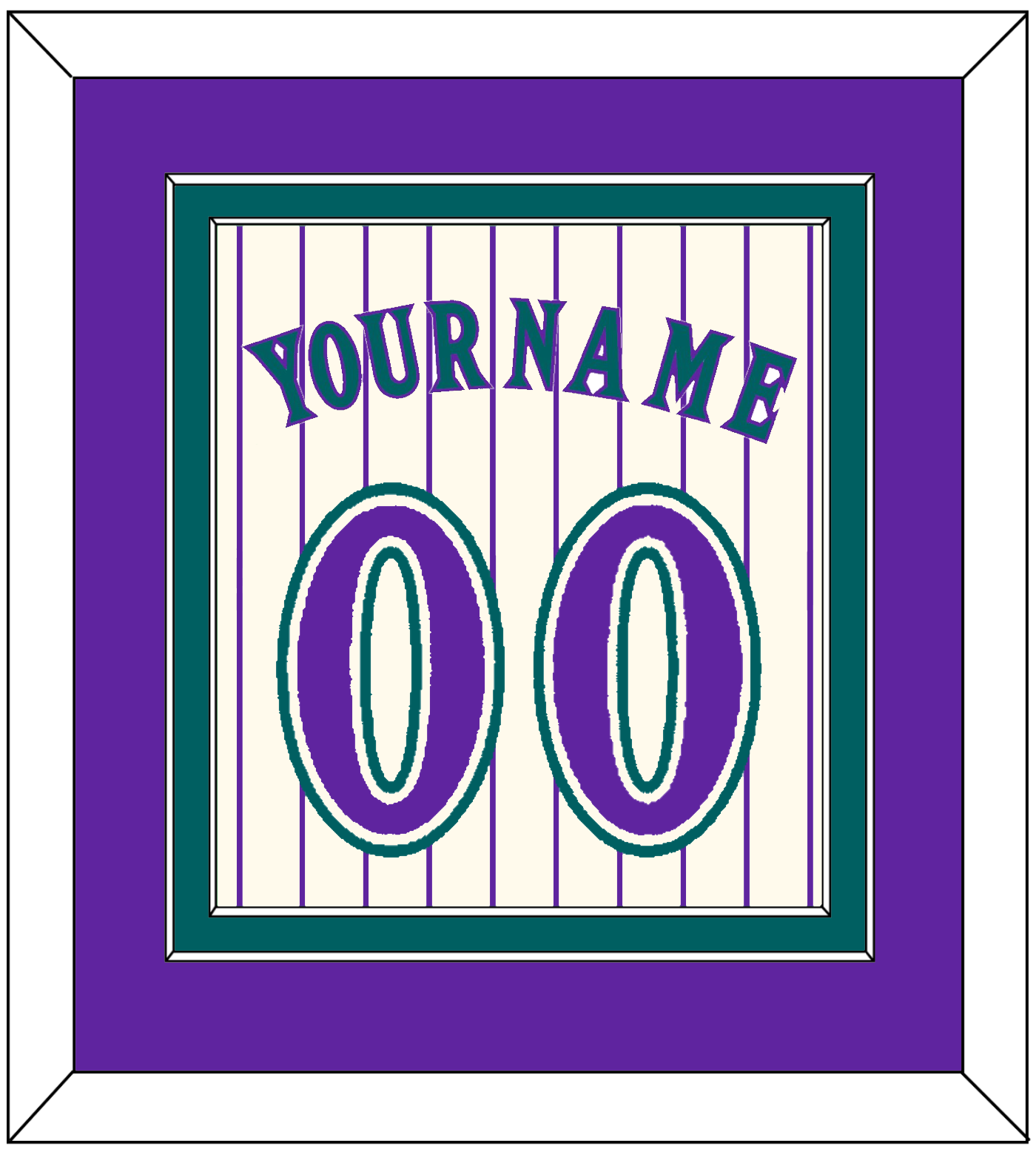 Arizona Name & Number - Home Off-White Pinstripes (2001-2006) - Signature Tier 3