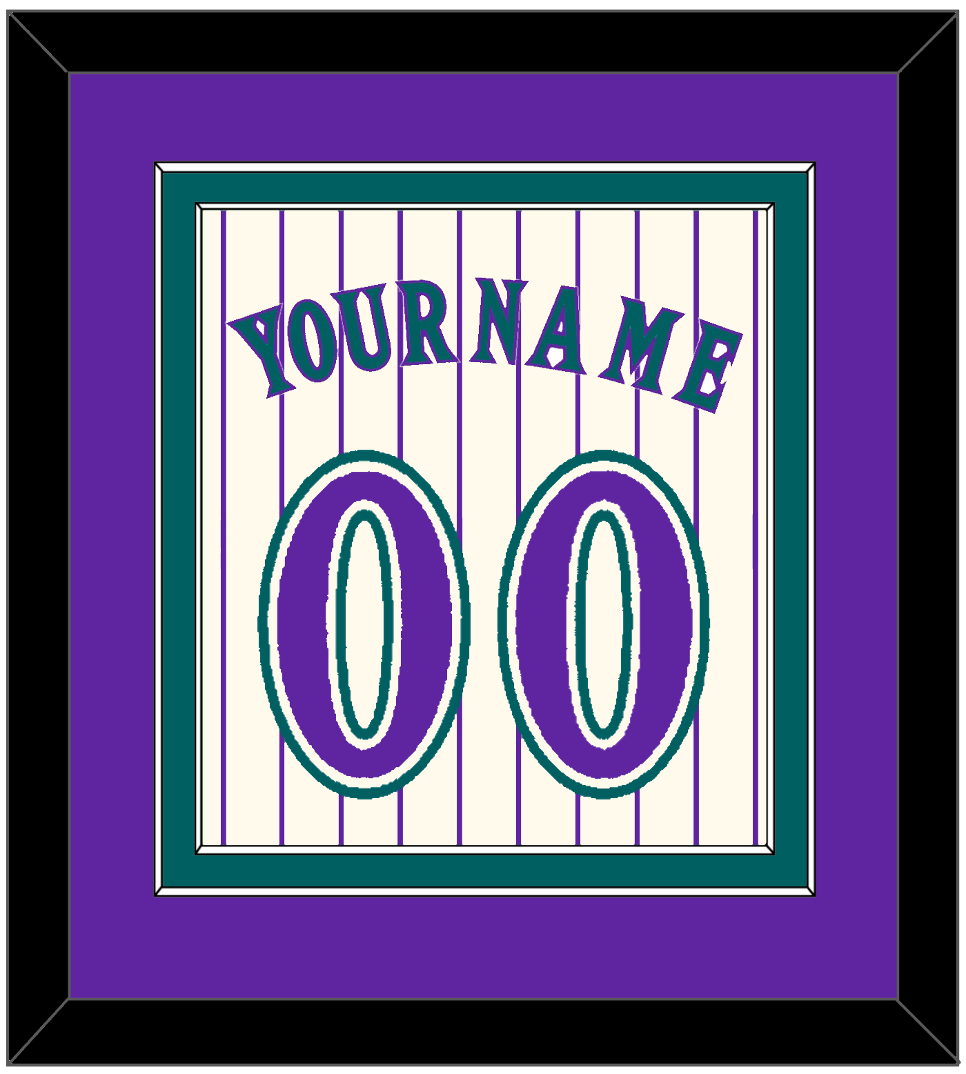 Arizona Name & Number - Home Off-White Pinstripes (2001-2006) - Signature Tier 3