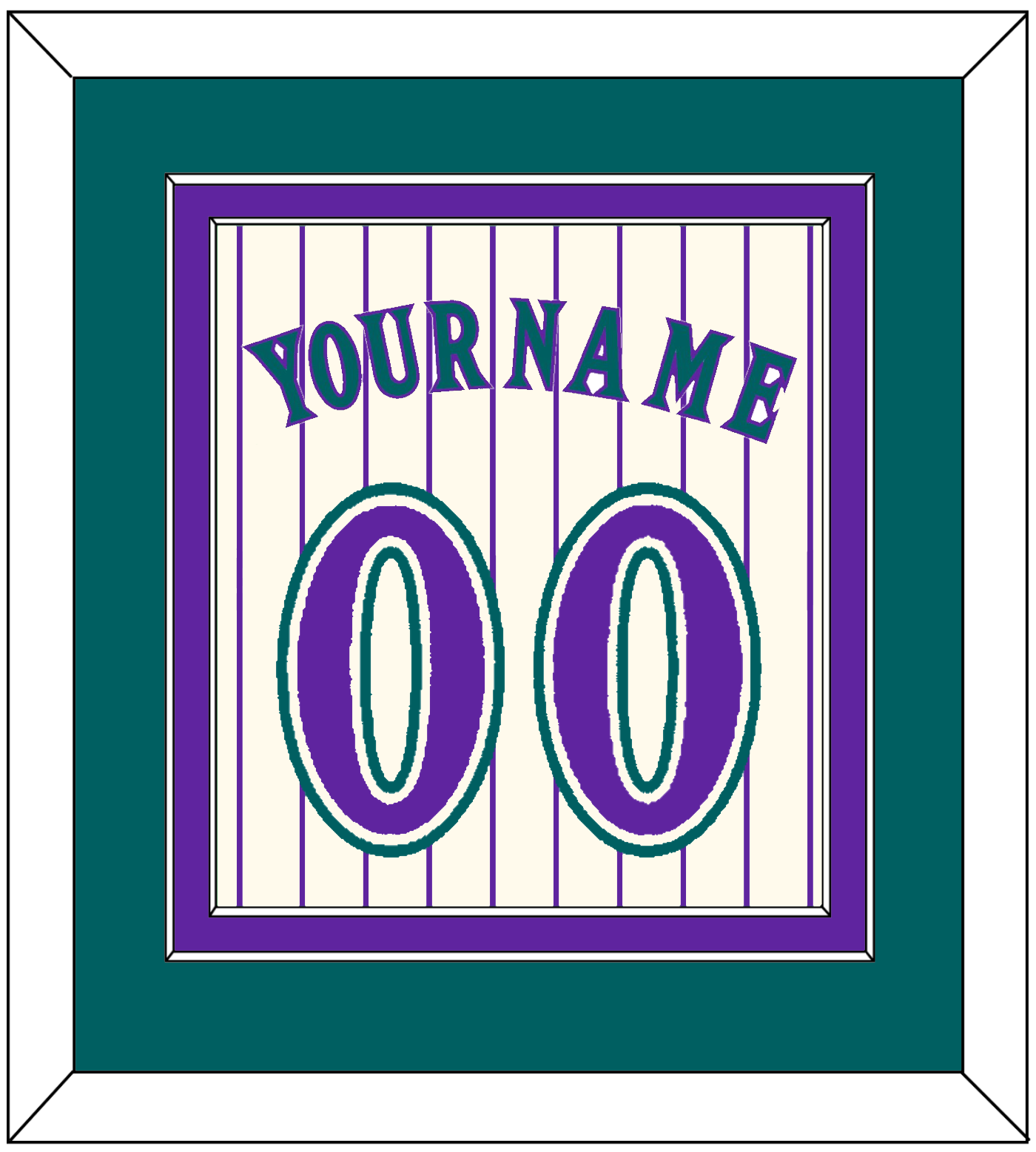 Arizona Name & Number - Home Off-White Pinstripes (2001-2006) - Signature Tier 4
