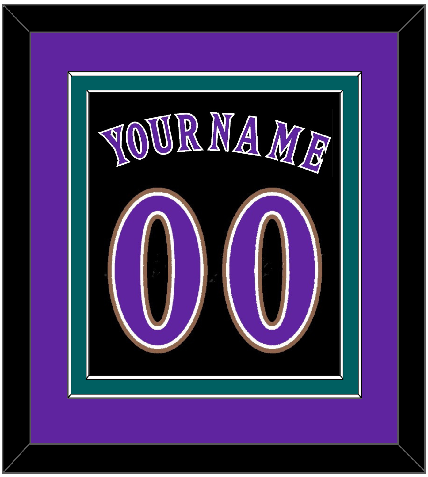 Arizona Name & Number - Alternate Black (2001-2006) - Signature Tier 3
