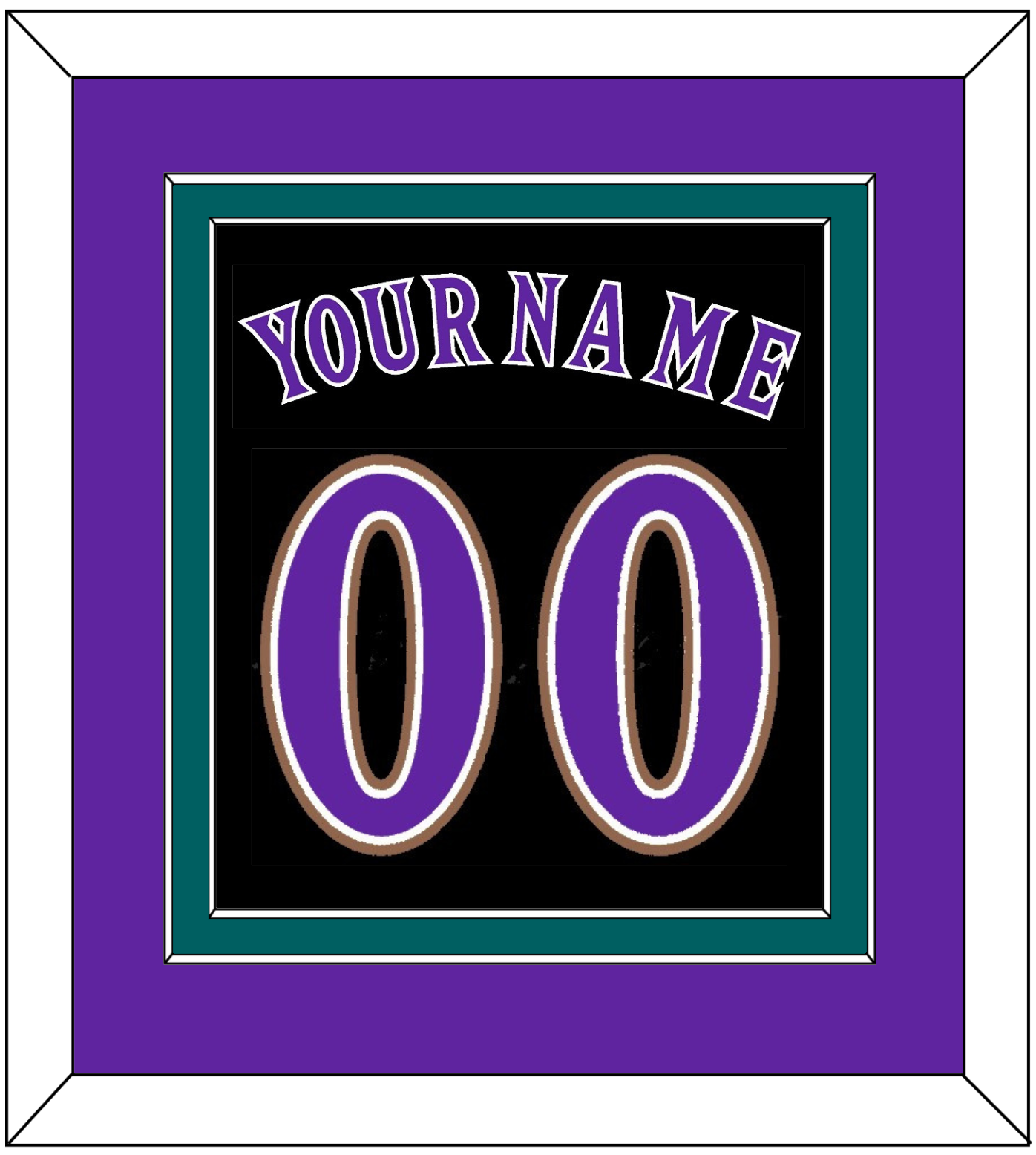 Arizona Name & Number - Alternate Black (2001-2006) - Signature Tier 3