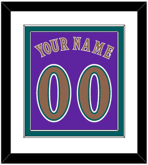Arizona Name & Number - Alternate Purple (1998-2002) - Double Mat 1