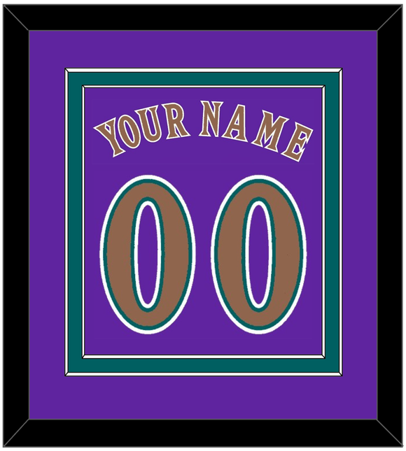 Arizona Name & Number - Alternate Purple (1998-2002) - Double Mat 2