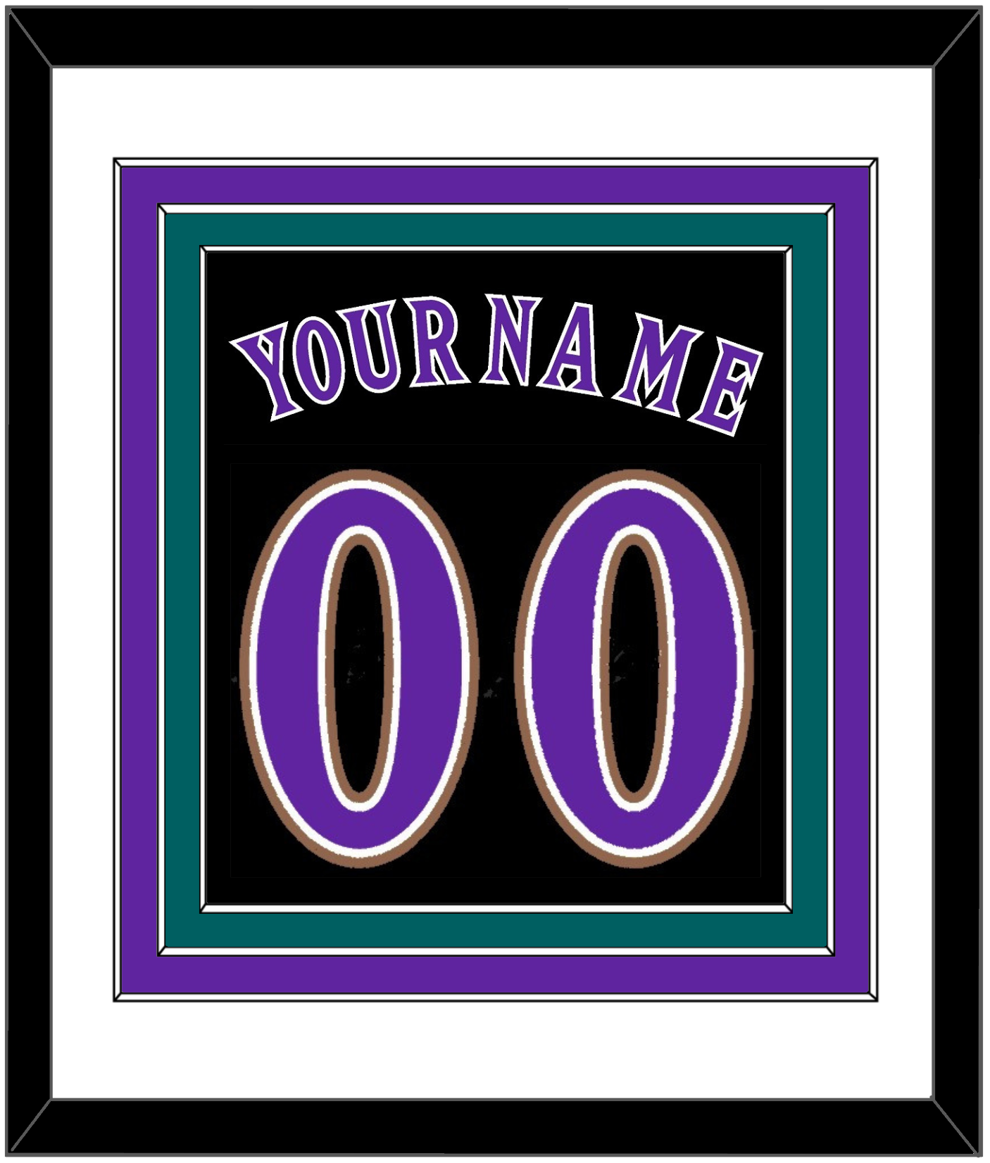 Arizona Name & Number - Alternate Black (2001-2006) - Premier Tier 2