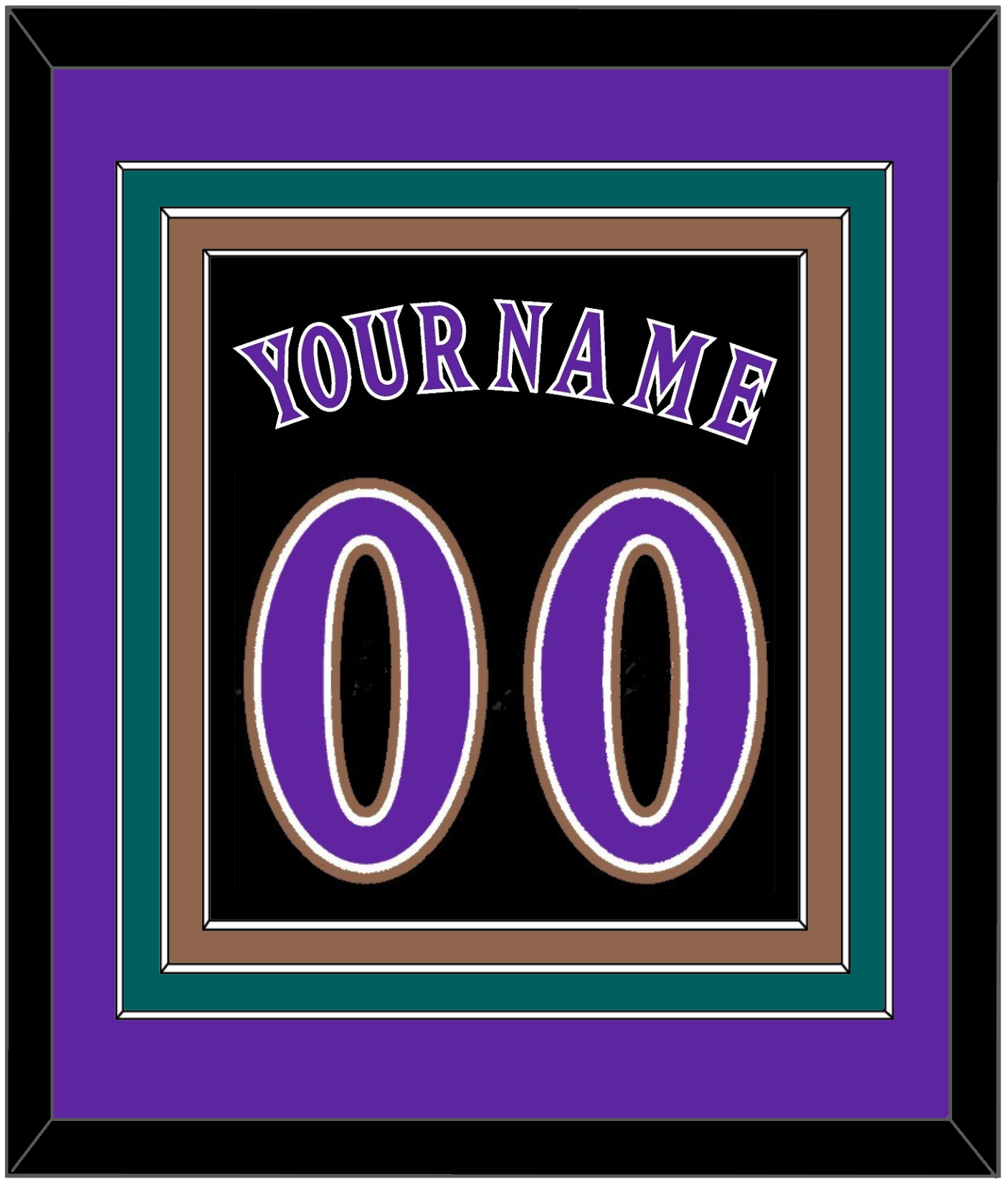 Arizona Name & Number - Alternate Black (2001-2006) - Premier Tier 3