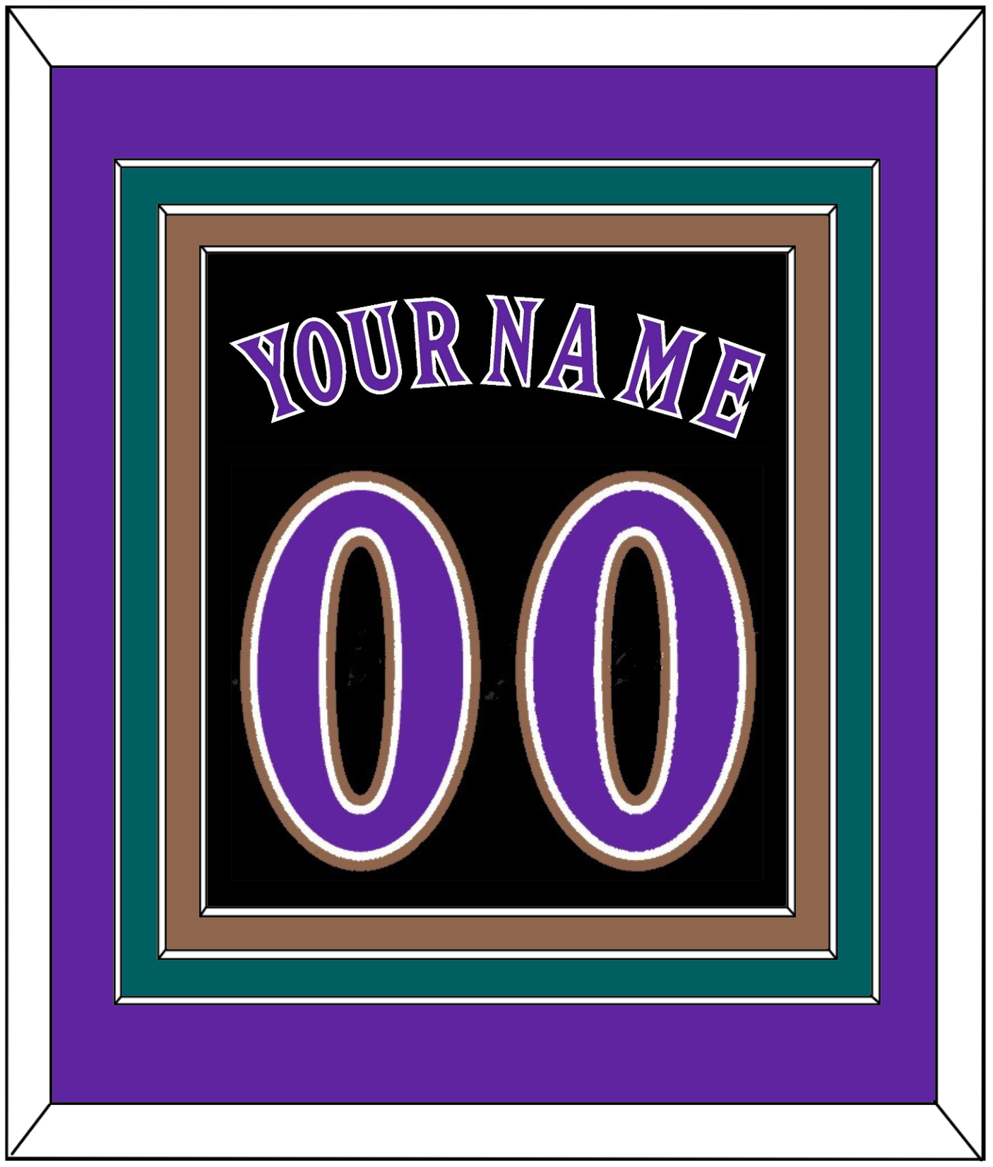 Arizona Name & Number - Alternate Black (2001-2006) - Premier Tier 3