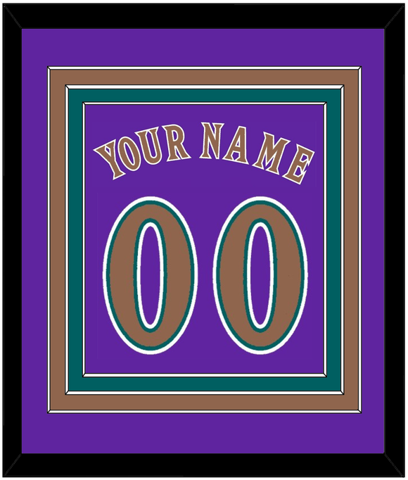 Arizona Name & Number - Alternate Purple (1998-2002) - Triple Mat 2