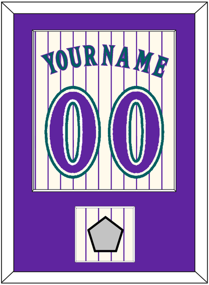 Arizona Name, Number & World Series Patch - Home Off-White Pinstripes (2001-2006) - Essential Tier 1