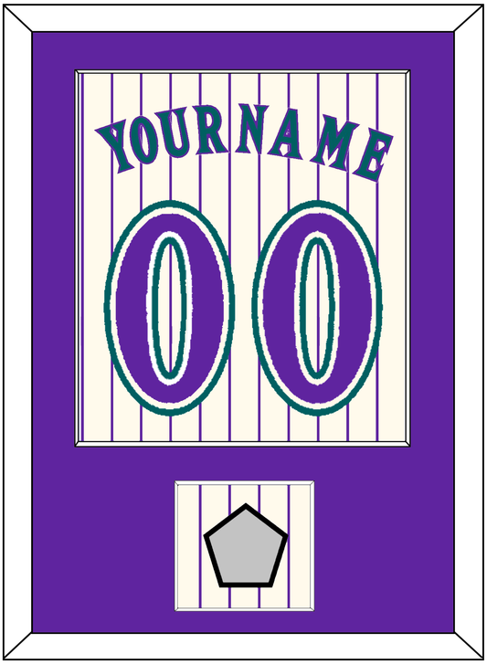 Arizona Name, Number & World Series Patch - Home Off-White Pinstripes (2001-2006) - Essential Tier 1