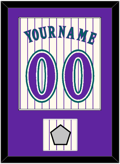 Arizona Name, Number & World Series Patch - Home Off-White Pinstripes (2001-2006) - Essential Tier 1