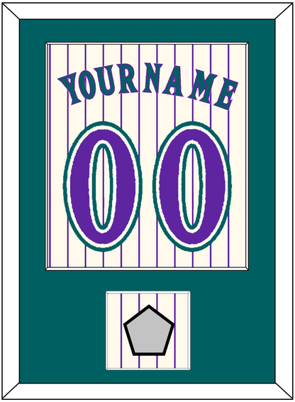 Arizona Name, Number & World Series Patch - Home Off-White Pinstripes (2001-2006) - Essential Tier 2
