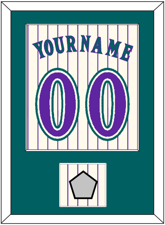Arizona Name, Number & World Series Patch - Home Off-White Pinstripes (2001-2006) - Essential Tier 2