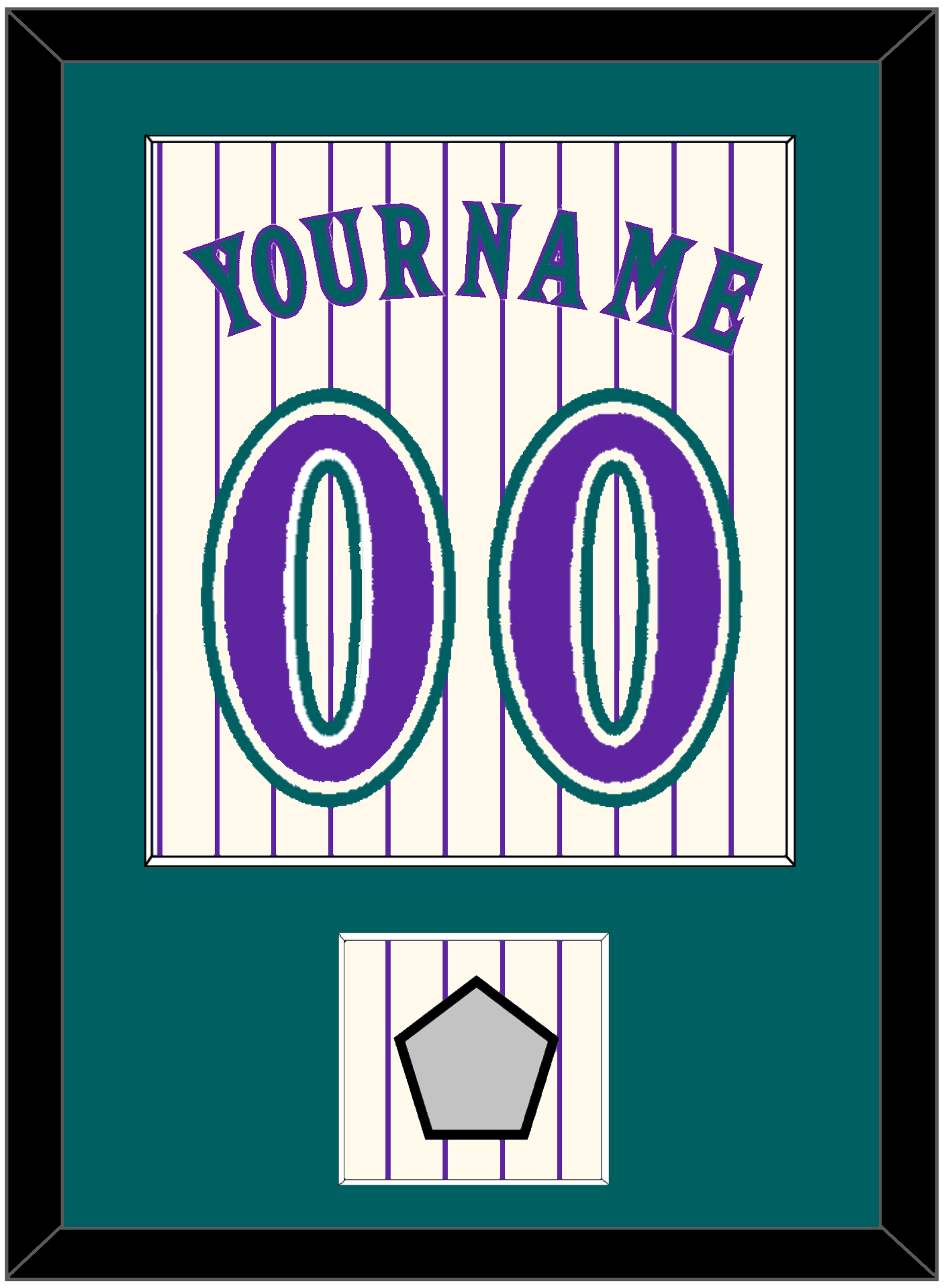 Arizona Name, Number & World Series Patch - Home Off-White Pinstripes (2001-2006) - Essential Tier 2