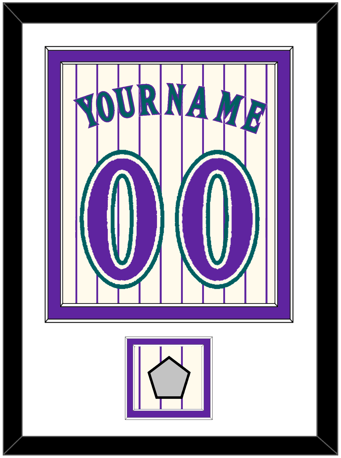 Arizona Name, Number & World Series Patch - Home Off-White Pinstripes (2001-2006) - Signature Tier 1