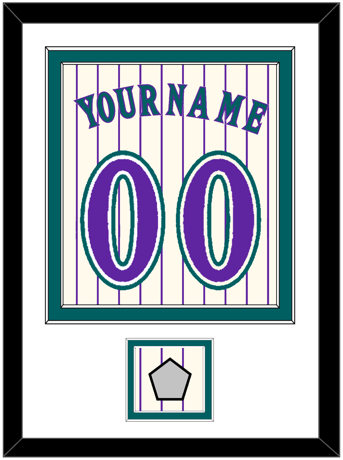 Arizona Name, Number & World Series Patch - Home Off-White Pinstripes (2001-2006) - Signature Tier 2