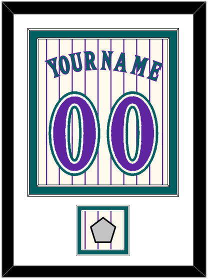 Arizona Name, Number & World Series Patch - Home Off-White Pinstripes (2001-2006) - Signature Tier 2